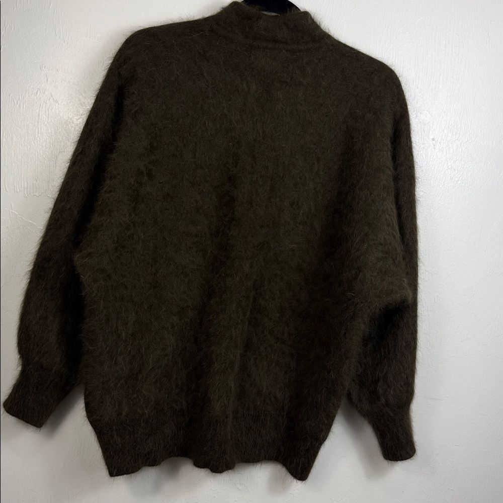 Vintage Eddie Dassin Angora Blend Cardigan Beaded Embroidered Brown Size L - Picture 5 of 9
